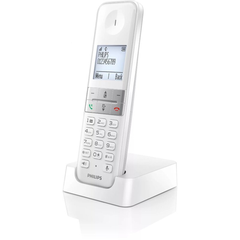 Philips D4701W/GRS Λευκό (Ελληνικό Μενού) Ασύρματο τηλέφωνο με ανοιχτή ακρόαση, φωτιζόμενη οθόνη & πληκτρ., φραγή κλήσεων και 50