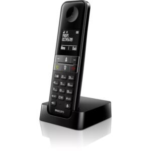 Philips D4701B/GRS Μαύρο (Ελληνικό Μενού) Ασύρματο τηλέφωνο με ανοιχτή ακρόαση, φωτιζόμενη οθόνη & πληκτρ., φραγή κλήσεων και 50