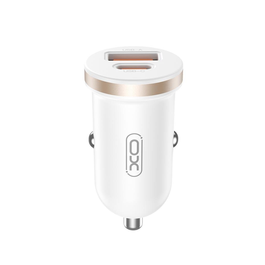XO CC56 car charger PD 30W QC 1x USB 1x USB-C white