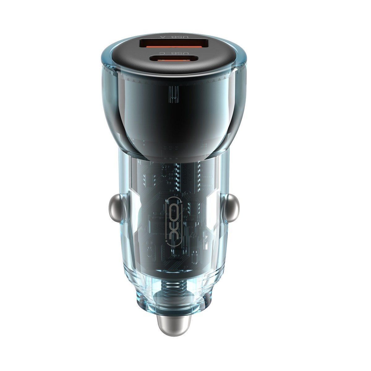 XO CC60  car charger 60W 1x USB 1x USB-C blue